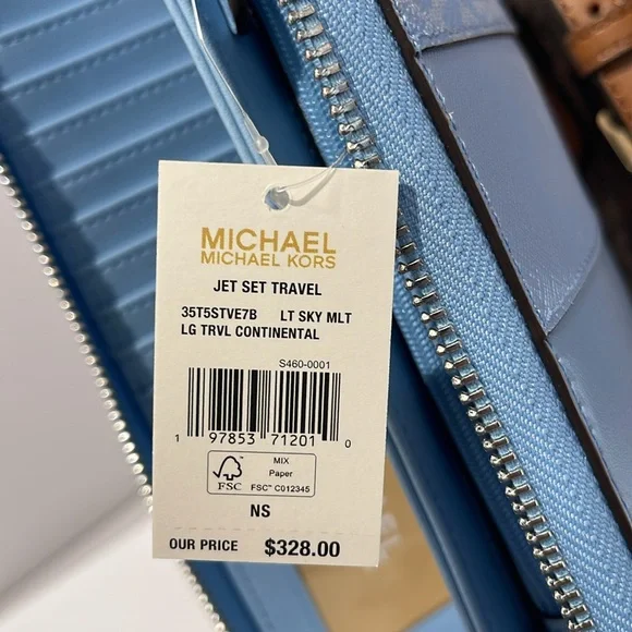 MICHAEL KORS Large Pebbled Leather Continental Wallet Phone Holder Wristlet 
NWT - Picture 7 of 16